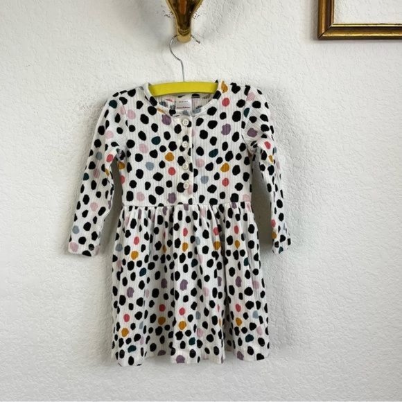 Hanna Andersson Other - Hanna Andersson Rainbow Ribbed Dotted Abstract Painters Long Sleeve Dress